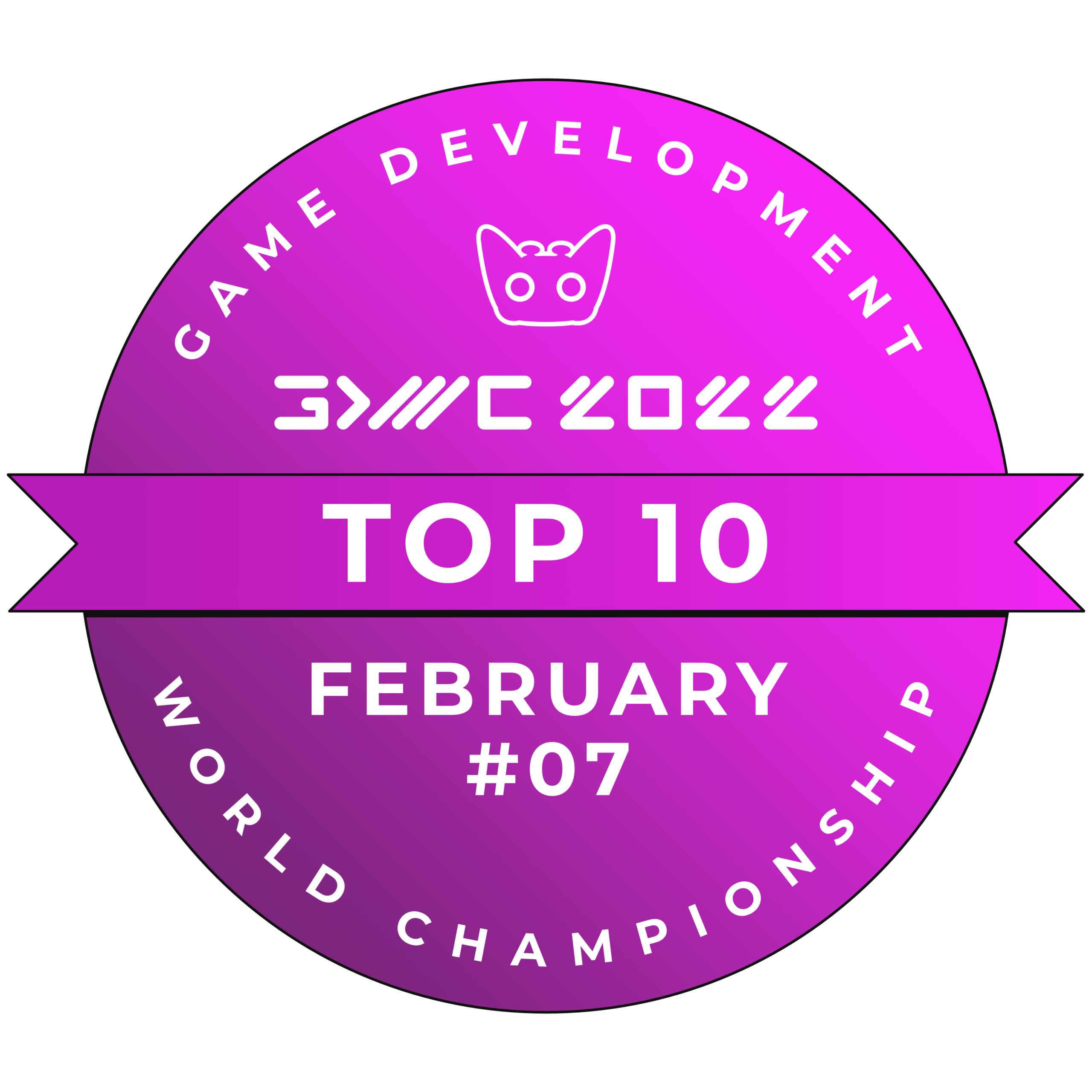 Selo de Top 10 jogos de Fevereiro de 2022 da GDWC